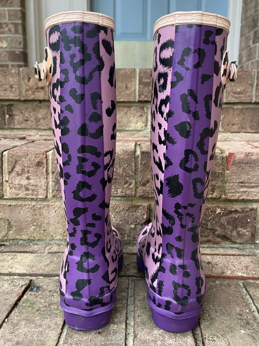 Hunter Original Kids Leopard Print Rain Boots Purple Hybrid Size US 5B/6G EU 37